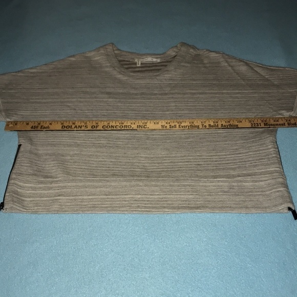 DEREK LAM 10 CROSBY gray short sleeve crop zipper sides heavyweight NEW size M - Picture 6 of 9